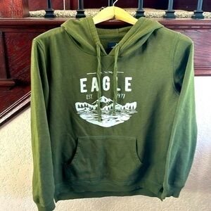 American Eagle Women’s Size Small Olive Green Long Sleeve Hoodie Sweatshirt SML
